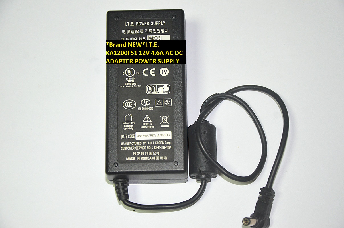 *Brand NEW*I.T.E. KA1200F51 POWER SUPPLY 12V 4.6A AC100-240V AC DC ADAPTER *Brand NEW*I.T.E. KA1200F51 POWER SUPPLY 12V 4.6A AC100-240V AC DC ADAPTER